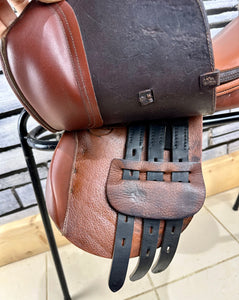 13” Medium Santa Cruz Close Contact Pony Jump Saddle - Brown/Tan