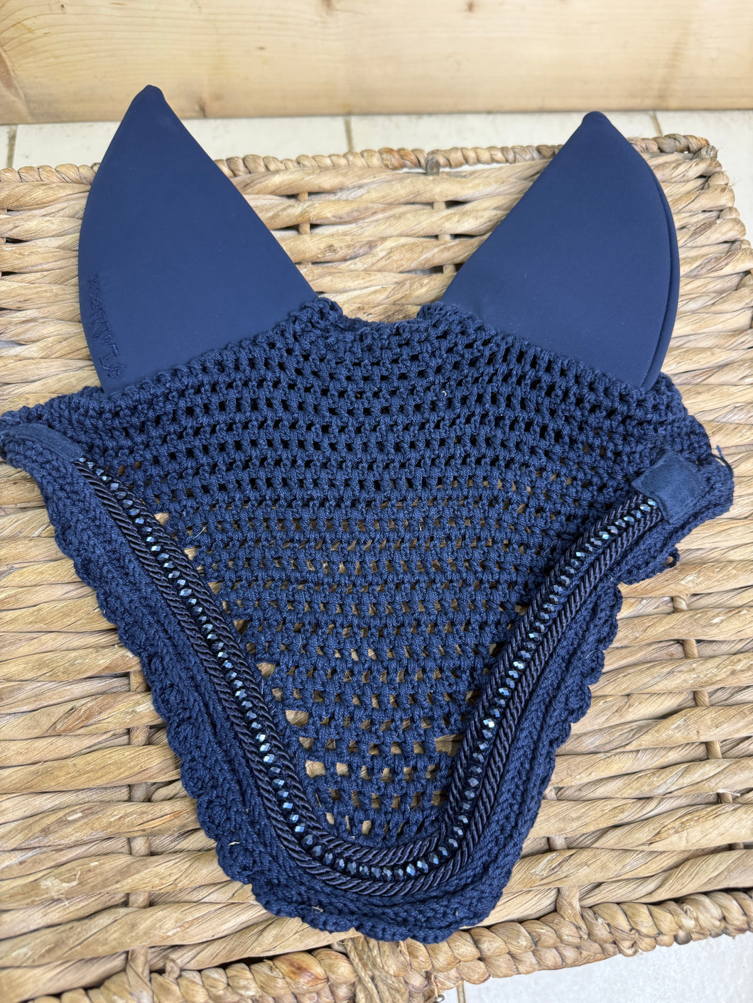 S/H Lemieux Acoustic Diamonte Fly Hood/Ears - Navy - L