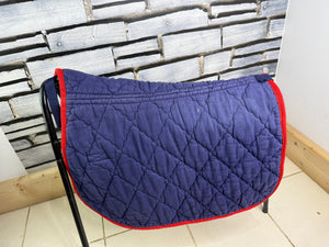 S/H 2 x Matching Velvet Saddlepads -Red/White/Blue- Full
