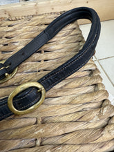 Load image into Gallery viewer, S/H Padded Leather Clip Headcollar -Black/Brass- Full