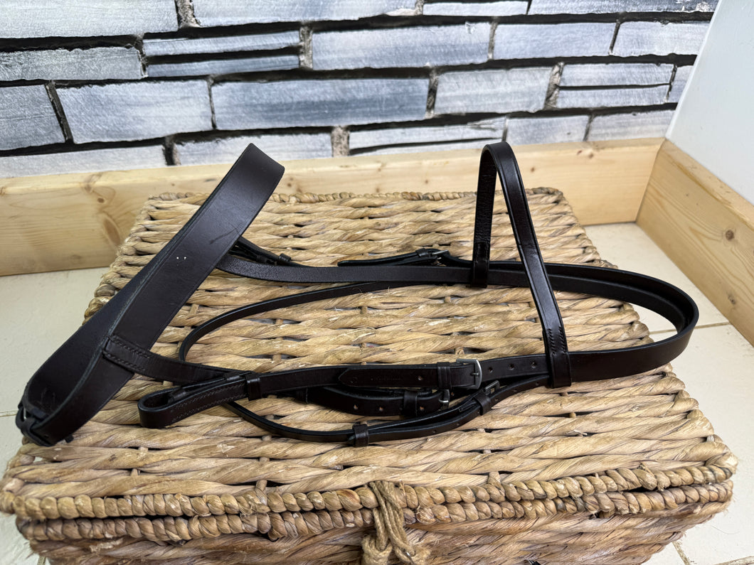 S/H English Hunter Snaffle Bridle - Brown - Cob