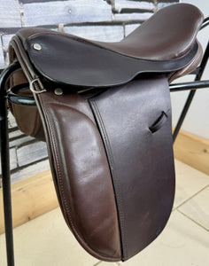 15” XW English Hoop Tree WH Pony  Show Saddle - Brown