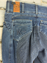 Load image into Gallery viewer, Kingsland Kayce Grip Denim Breeches - Size 32/22” Waist - Dark Denim