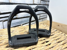 Load image into Gallery viewer, S/H 4 3/4” Plastic Stirrup Irons with Wide Grip - Black