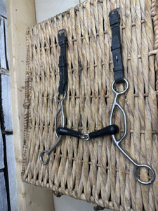S/H 5 1/4” Jointed Vulcanite American Gag Bit with Cheeks