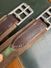 Load image into Gallery viewer, 46”/115cm Devoucoux Elasticated Leather Stud/Jumping Stud Girth-Brown - Soft Padding