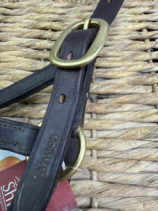 S/H Brown & Brass Shires Leather Headcollar - Large Foal
