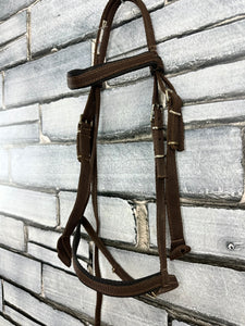 S/H Superior Web Cavesson Snaffle Bridle - Brown - Pony