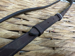 S/H Elasticated Leather Standing Martingale -Brown- Full