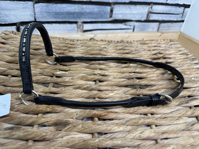Arab In Hand Rolled Leather Show Halter/Bridle-Dot/Dash Diamonte