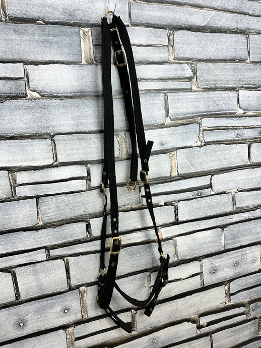 S/H Webbing Hunting Breastplate - Black/Brass - Full