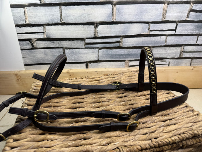 S/H In-hand Show Bridle with Chain Link Brow - Full