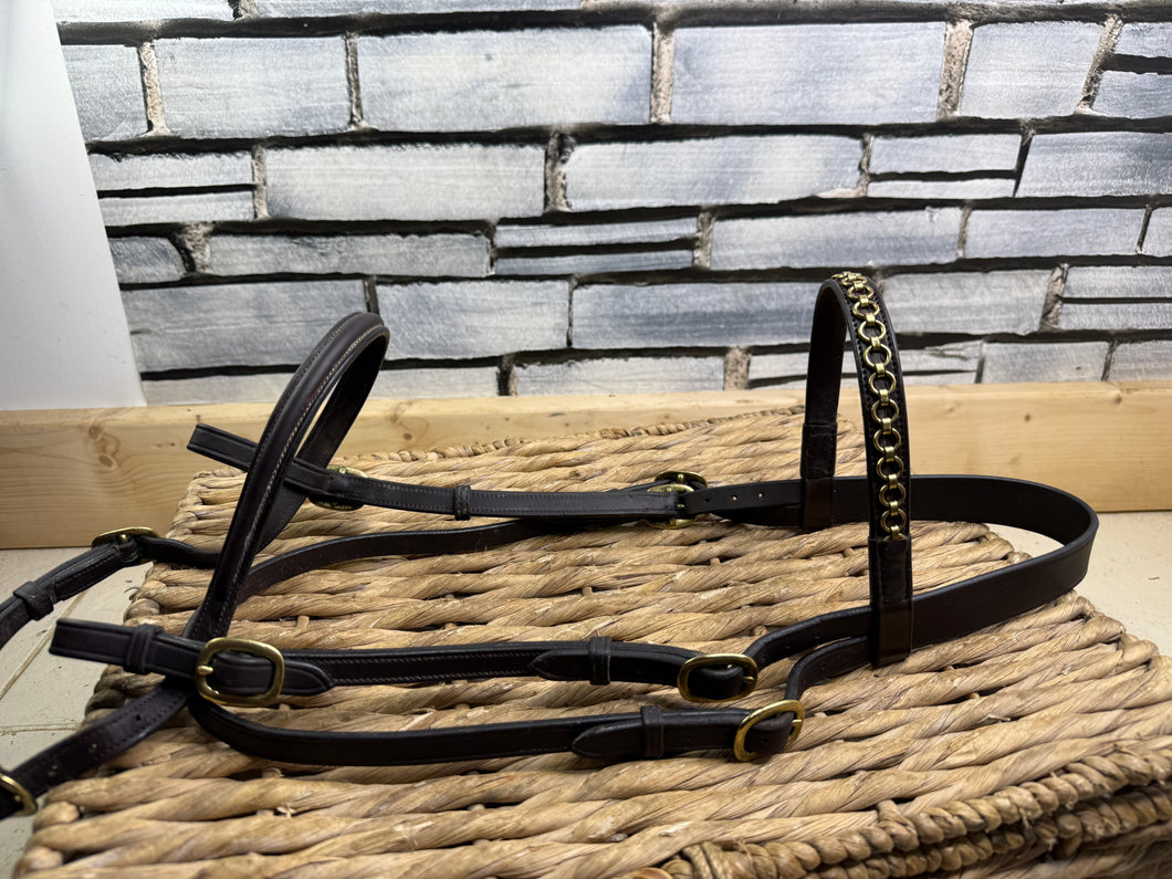 S/H In-hand Show Bridle with Chain Link Brow - Full