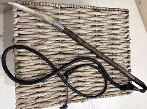 Footpack/Kennel Hunting Whip - Holly With Plaited Leather Thong