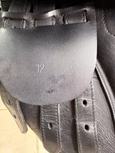 Load image into Gallery viewer, 12” XW Pony GP Saddle - Black Leather - Extra Wide - Shetland/Tiny Pony/Lead Rein