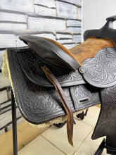 Load image into Gallery viewer, 15” Ornate Leather Western Saddle - Semi QH Bars - Brown