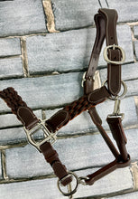 Load image into Gallery viewer, Comfort Leather Headcollar -Serenity Poll Relief- Plaited Nose -S/Pony/Cob/F