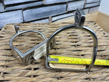Load image into Gallery viewer, S/H Double Bend Angled Eye Icelandic Safety Stirrups - 4 1/2”