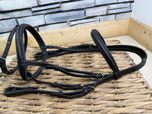 Load image into Gallery viewer, S/H Raised Flash Snaffle Bridle - Black - Cob