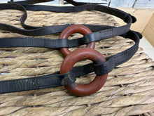 Load image into Gallery viewer, S/H Leather Side Reins with Doughnuts - Full - Brown
