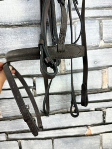S/H English Flash Bridle & Rubber Reins - Brown - Full