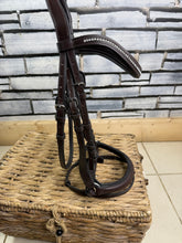 Load image into Gallery viewer, S/H Rhinegold Anatomic Padded Flash Bridle - Brown - Cob