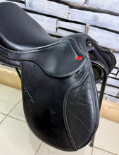 Load image into Gallery viewer, 16 1/2” Changeable Gullet (Medium) Whitaker Barnsley Pony Jumping Saddle - Black