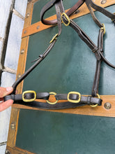 Load image into Gallery viewer, In-hand Show Bridle/Filly Slip/Halter  -Cob/Full Youngstock- Brown/Brass - English Leather