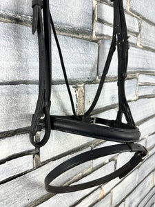 S/H English Flash Snaffle Bridle - Black - Cob