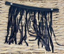 Load image into Gallery viewer, Spanish Leather Fly Fringe - Popper Attachment - Black/Brown