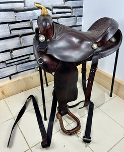 16” Bunkhouse Leather Banderas Texas Western Saddle - Brown