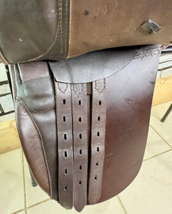 15” XW English Hoop Tree WH Pony  Show Saddle - Brown