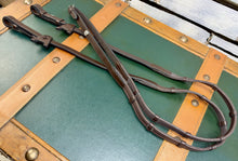 Load image into Gallery viewer, Leather Hide Wrapped SoftGrip Stopper Reins -Pony/Full- Brown/Black - Billet Ends - XC - Aberwiel