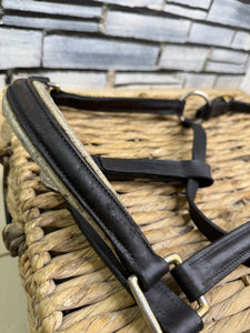 S/H Black Padded Leather Headcollar - Full