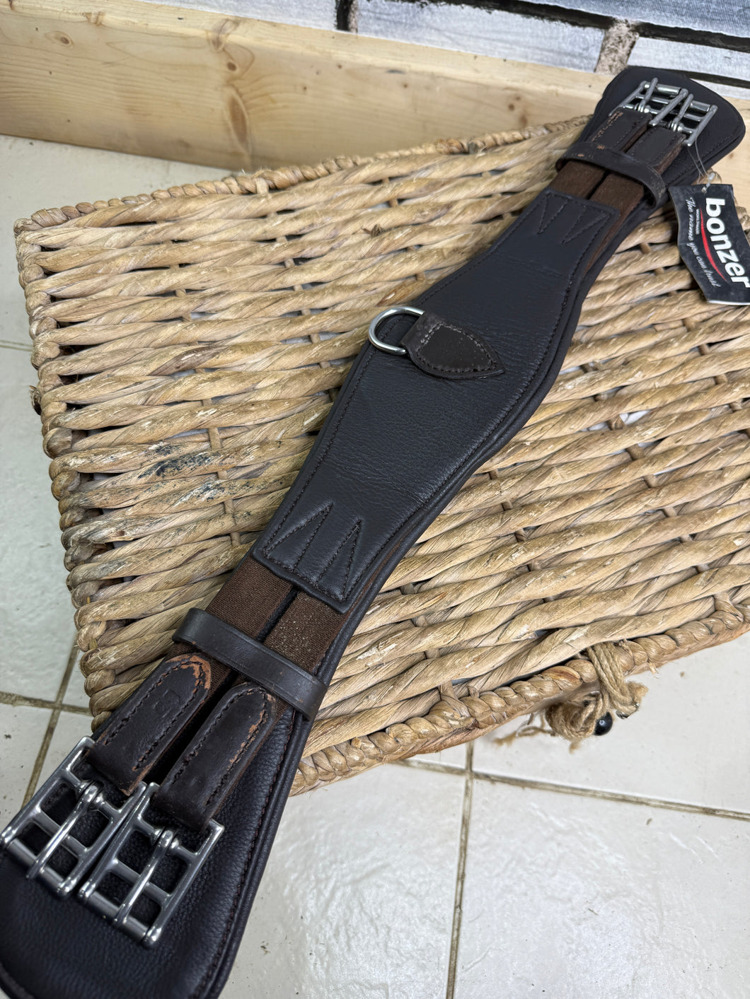 S/H Brown Soft Leather Short Event/Dressage Girth-65cm/26”