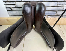 Load image into Gallery viewer, 17” Narrow Black Country Dressage Saddle - Brown