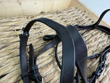 Load image into Gallery viewer, S/H Jeffries Falcon Stitched Flash Hunter Bridle -Pony- Brown