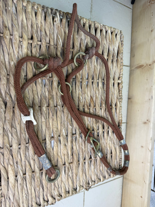 S/H Be-Nice Rope Control Halter - Brown/Brass - Cob