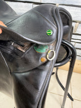 Load image into Gallery viewer, 17 1/2” Wide Cardinel English Dressage Saddle - Black - Flocked - Big Blocks