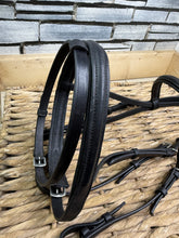 Load image into Gallery viewer, S/H English Flash Snaffle Bridle - Cob - Black