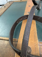 Load image into Gallery viewer, Fylde Stitched Cavesson Hunter Noseband - Brown - Pony - Traditional English Leather