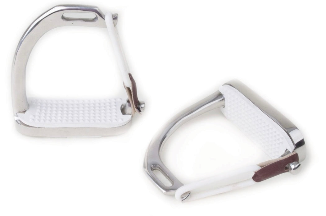 3 1/2”, 4” Rhinegold Kids Peacock Safety Stirrups - Rubber Ring - All Sizes