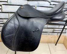 Load image into Gallery viewer, 17” Medium/Changeable Gullet Bates Caprilli GP Saddle - Black Leather