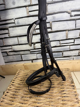 Load image into Gallery viewer, S/H Crystal Wave Brow Padded Bridle - Black - Full