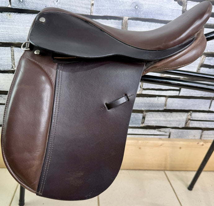 15” XW English Hoop Tree WH Pony  Show Saddle - Brown