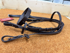 Shires Blenheim Hunter Cavesson Snaffle Bridle - Brown - Shetland