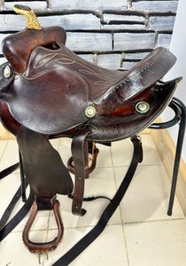 16” Bunkhouse Leather Banderas Texas Western Saddle - Brown