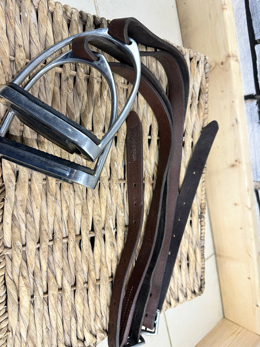 S/H Stubben 56” Stirrup Leathers & 4 3/4” Irons - Brown