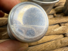 Load image into Gallery viewer, S/H 4 x English Stirrup Cups/Shot Glasses in Brown Leather Case