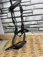Load image into Gallery viewer, S/H English Flash Nose Bridle -Full- Very Dark Havana